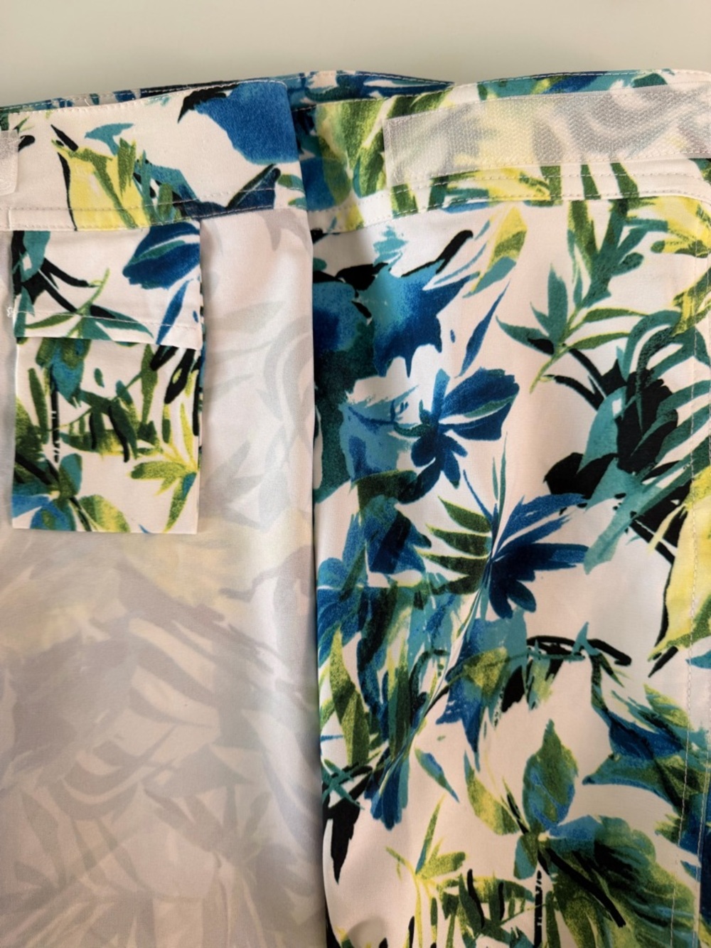 RipSkirt Hawaii Tropical Floral Leaf Wrap Skirt -Blue Green Length 2 Size M - Picture 6 of 10